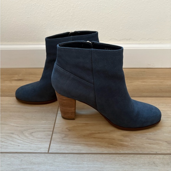 Cole Haan Blue Ankle Boots with Wood-Style Heel - Picture 2 of 9